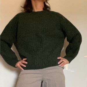 & Other Stories Green Wool Fisherman Sweater